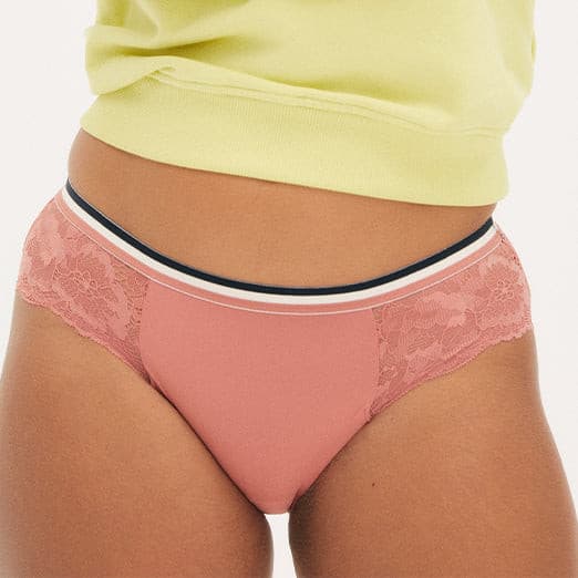 Buy Clovia Pink 100 Percent Cotton Low Waist Outer Elastic Bikini